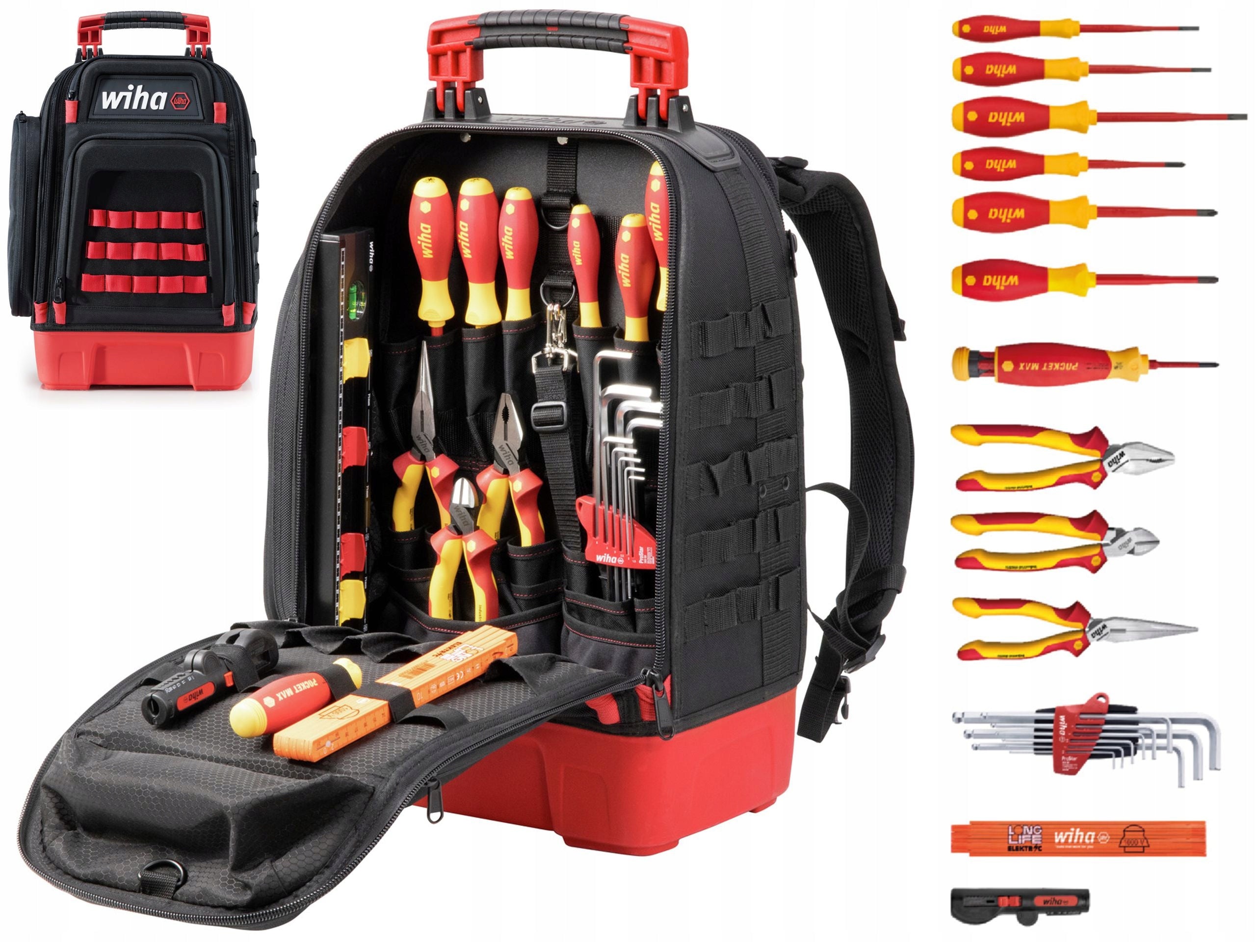 WIHA 45528 Backpack for electrician 28 pieces / TOOL BACKPACK WIHA 28