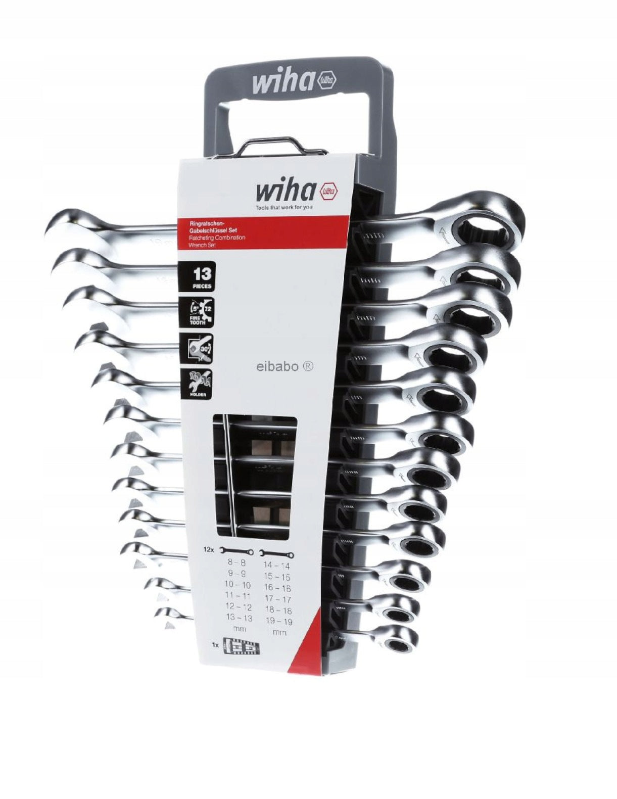 WIHA Ratcheting wrench set 8-19 mm 12pcs. 44665 Brand Wiha