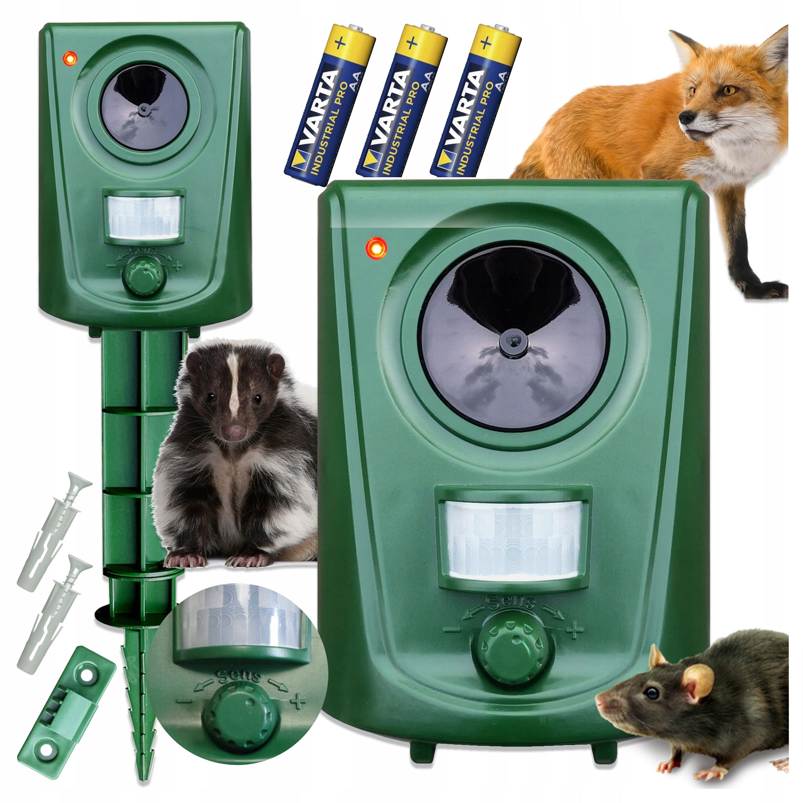 WILD BOAR ANIMAL REPELLENT DEER DOGS BIRDS CATS +MOVEMENT SENSOR +BATTERIES Packaging status original