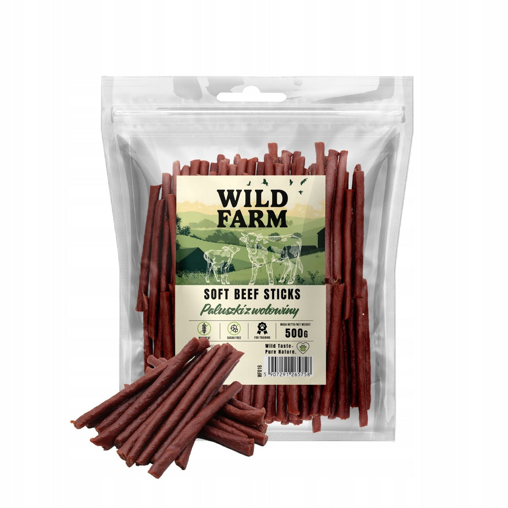 WILD FARM Beef Sticks 80% Meat - Dog Treat 500g
