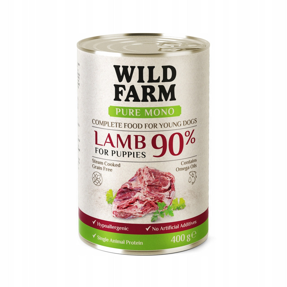 WILD FARM PURE MONO Lamb Puppy 6x400g monoprotein dog food Brand Wild Farm