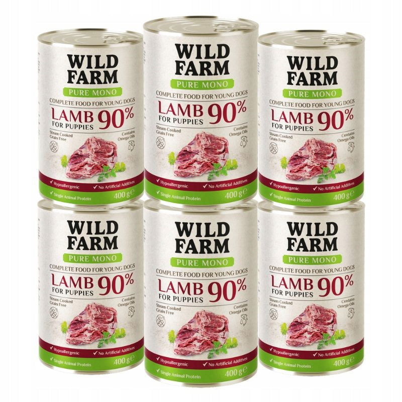 WILD FARM PURE MONO Lamb Puppy 6x400g monoprotein dog food