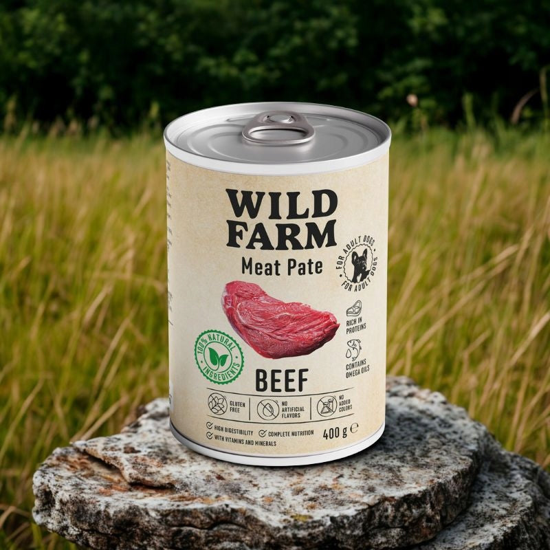WILD FARM Pate Beef 400g Gluten Free Dog Food Feed type grain-free