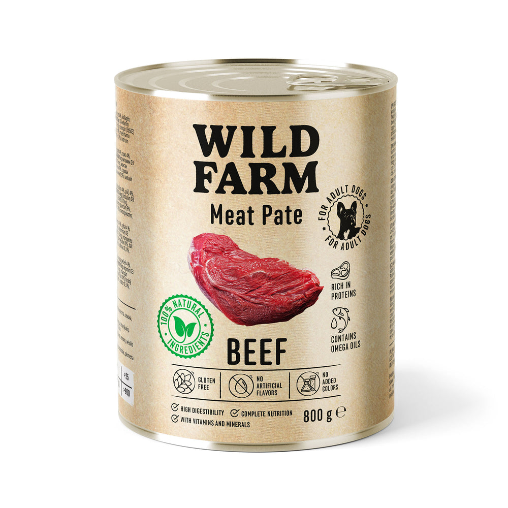 WILD FARM Pate Beef 800g Gluten Free Dog Food