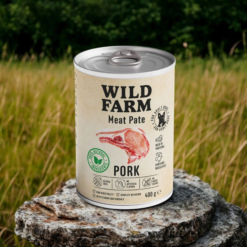 WILD FARM Pate Pork 400g Gluten Free Dog Food Feed type grain-free