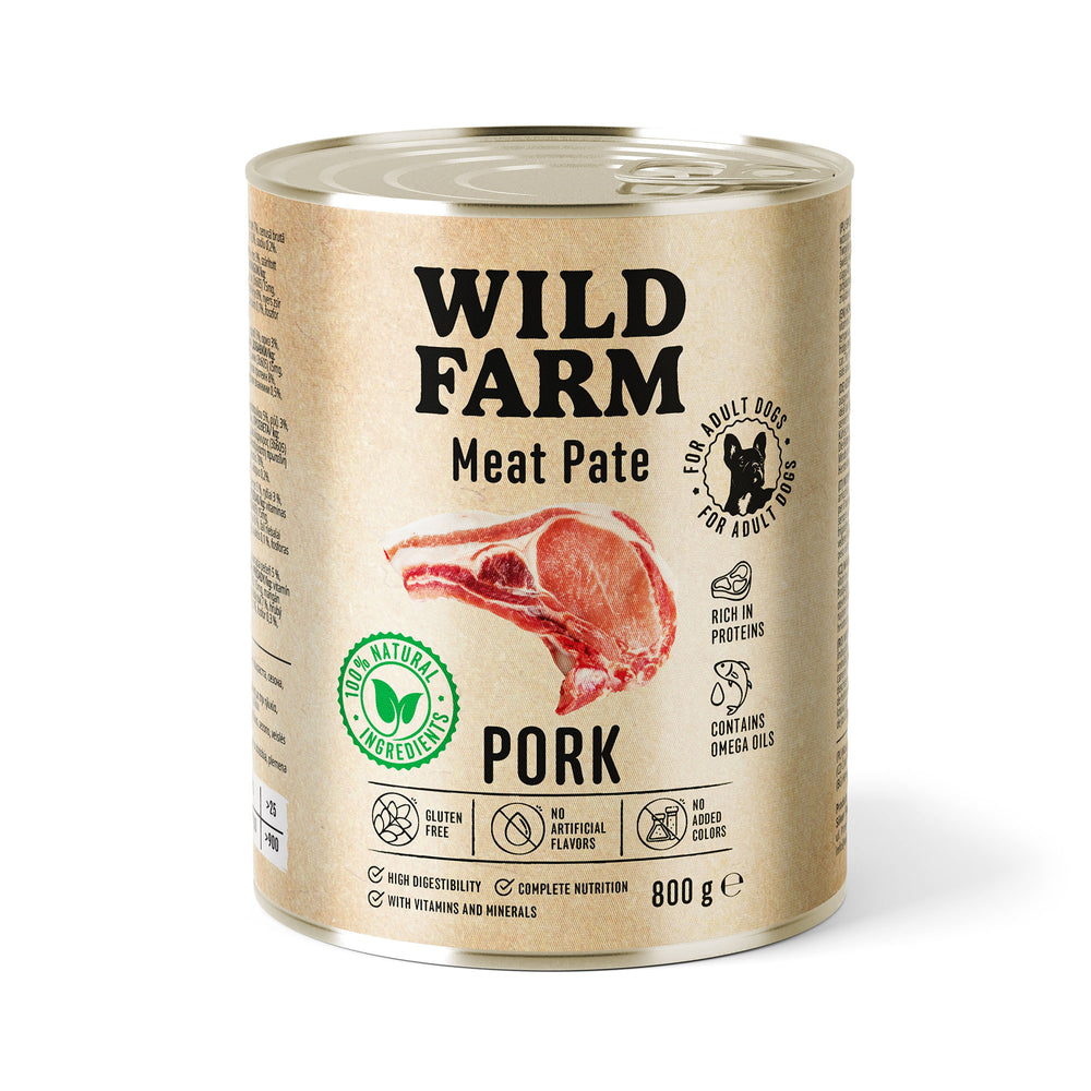 WILD FARM Pate Pork 800g Gluten Free Dog Food