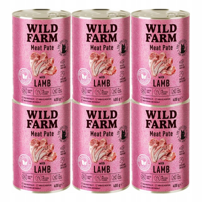 WILD FARM Pate with Lamb - Lamb Pate Cat Food 6x400g