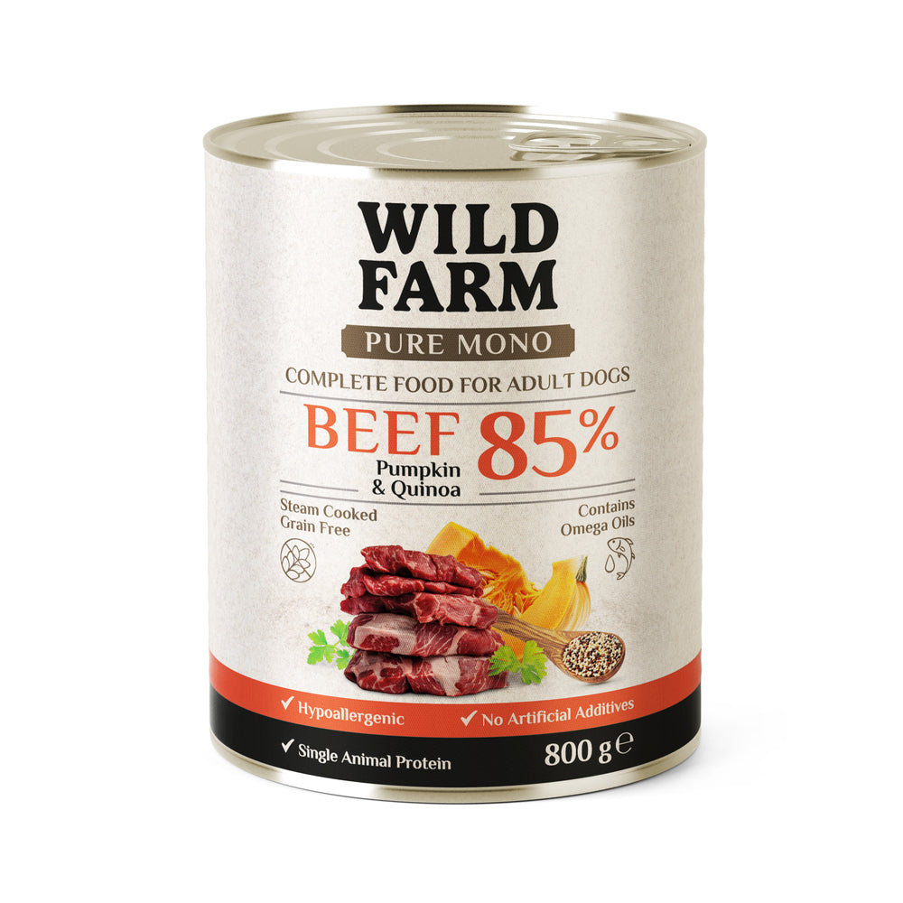 WILD FARM Pure Mono Beef - Monoprotein Dog Food 800g