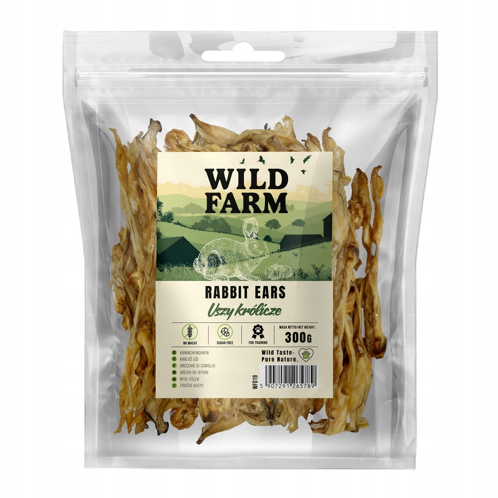 WILD FARM Rabbit Ears - Natural Dog Teether 300g Manufacturer code 5907291265789