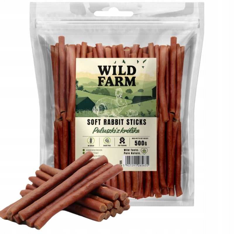 WILD FARM Rabbit Sticks 80% Meat - Dog Treat 500g