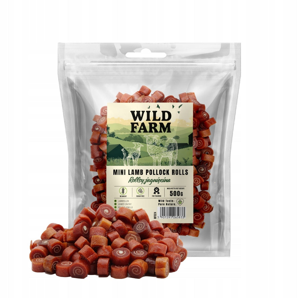 WILD FARM Rolls with Lamb and Cod - Dog Treat 500g