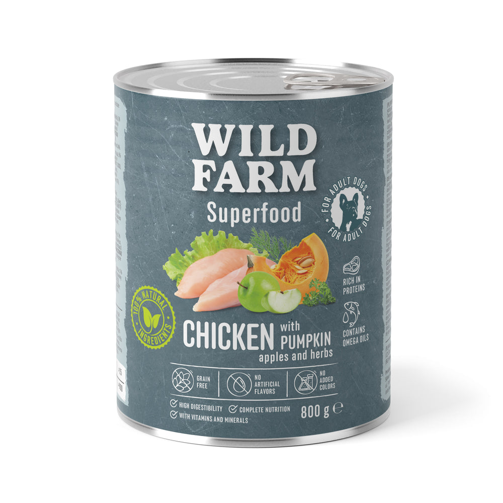 WILD FARM Superfood Chicken 800g Grain Free Dog Food Product weight 0.8 kg