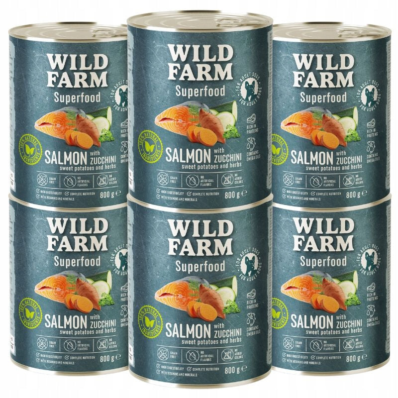 WILD FARM Superfood Salmon with Zucchini, Sweet Potatoes 6x800g