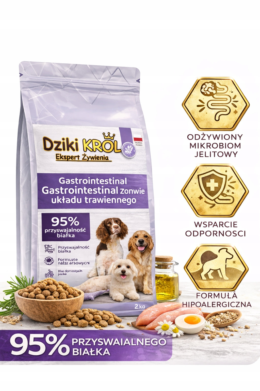 WILD KING GASTRO WITHOUT GRAINS Adult Dog 10kg DIGESTIVE HEALTH