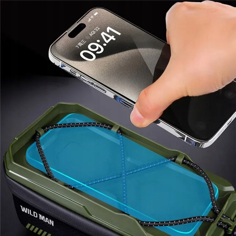 WILDMAN Bicycle Frame Pouch Phone Case Holder 1L Waterproof Hard Kind front