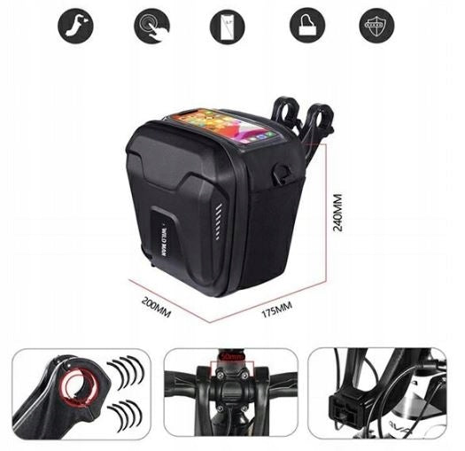 WILDMAN GS9 Bike Handlebar Bag Black Frame Pouch Holder 3L Weight 130 g