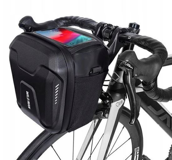 WILDMAN GS9 Bike Handlebar Bag Black Frame Pouch Holder 3L