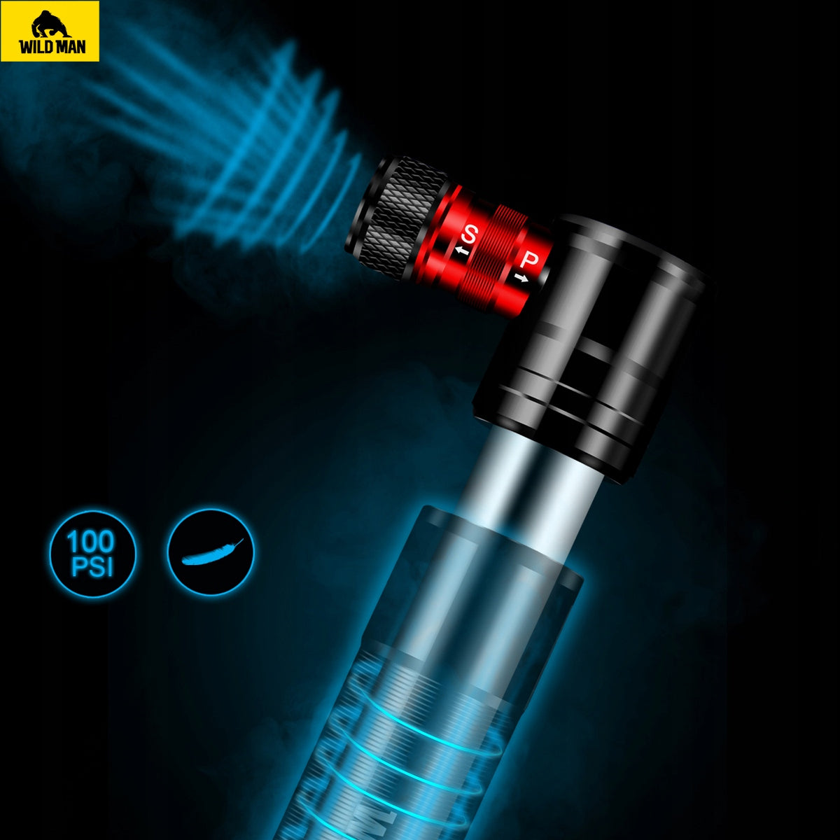 WILDMAN Handheld Bike Pump GK8 Length 122 cm