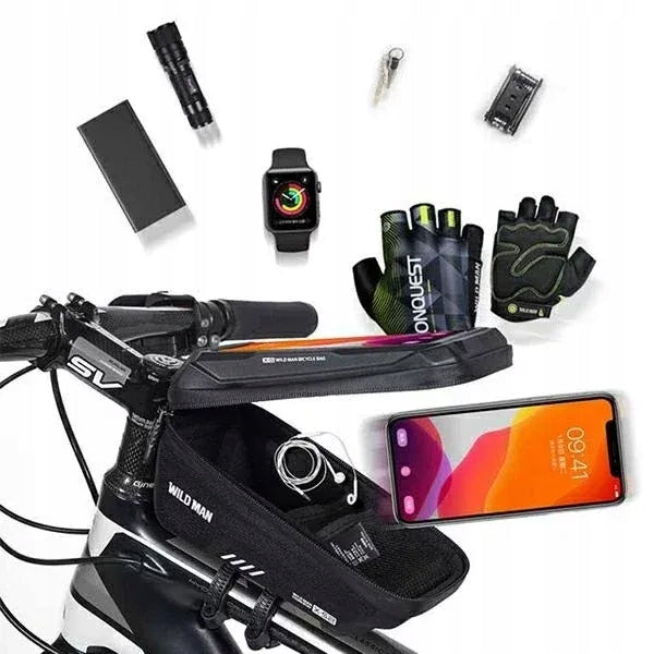 WILDMAN bicycle frame pouch with zipper 1L (4" - 7") XS2 black Dominant material synthetic material