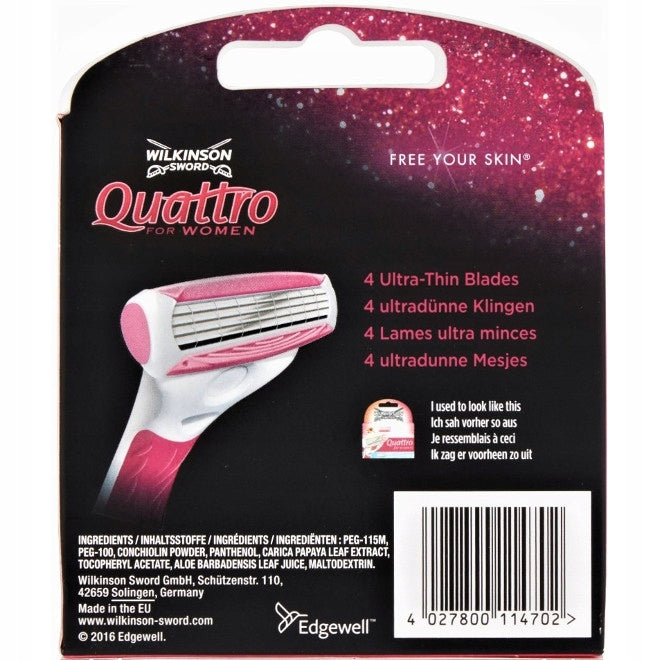 Scherköpfe Wilkinson Sword Quattro für Damen, 6 Stk. 