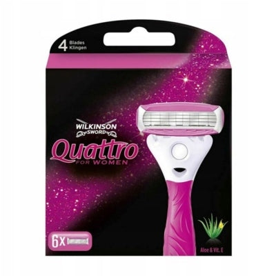 Scherköpfe Wilkinson Sword Quattro für Damen, 6 Stk. 