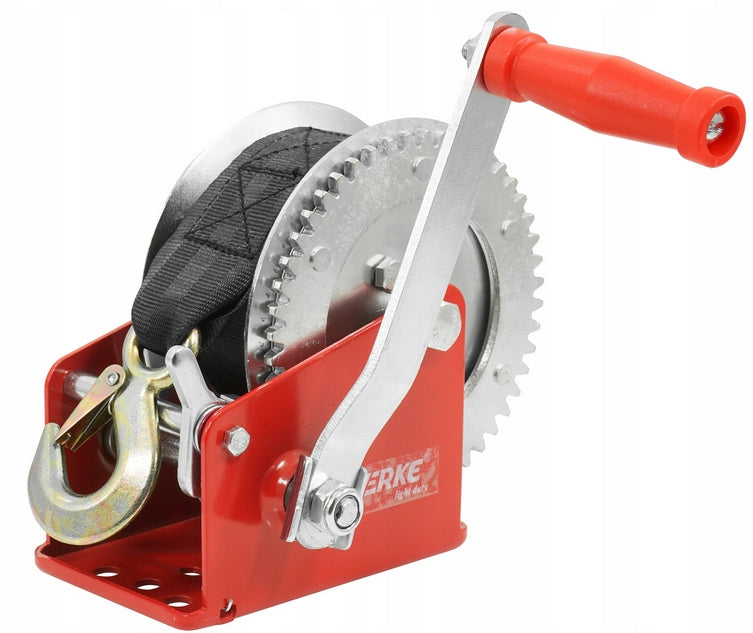 WINCH HAND CRANK BELT WINCH FOR CRANK 850kg BELT 10m Brand Verke