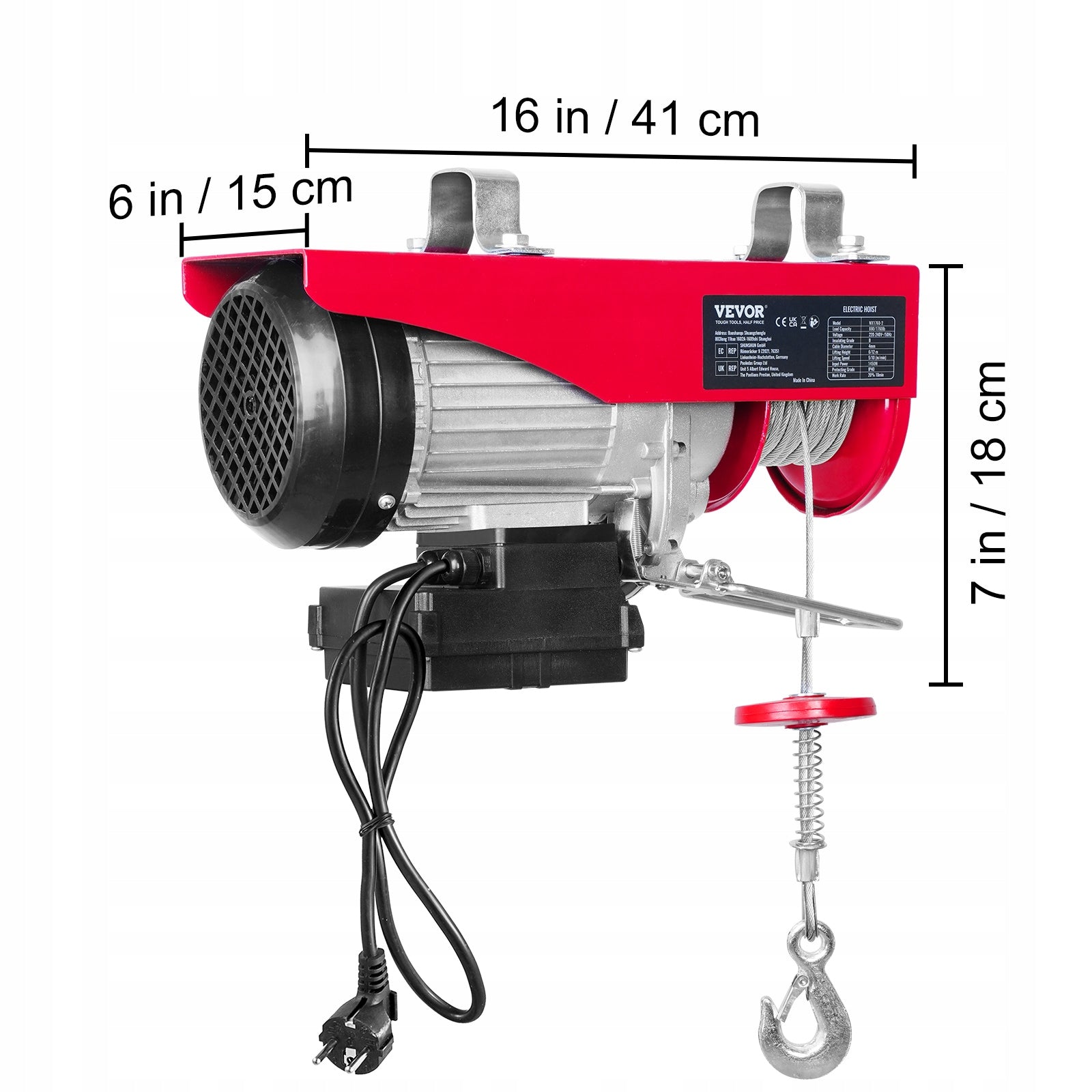 WINCH electric rope winch 800kg 230V BLOCKS Brand no brand