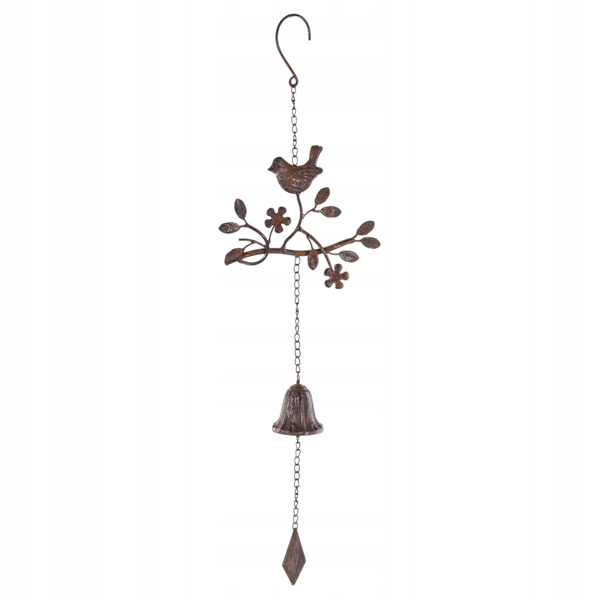 WIND CHIME GARDEN DECORATION FOR TERRACE HANGING METAL BROWN 63CM Type wind chime
