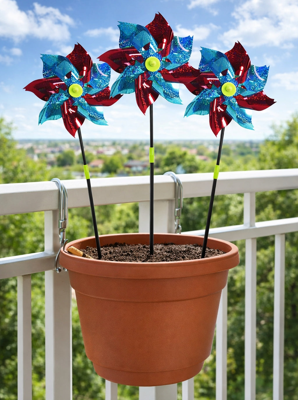 WINDMILL 39CM GARDEN HOLOGRAPHIC FOR BICYCLE TROLLEY BALCONY GARDEN Type ornament