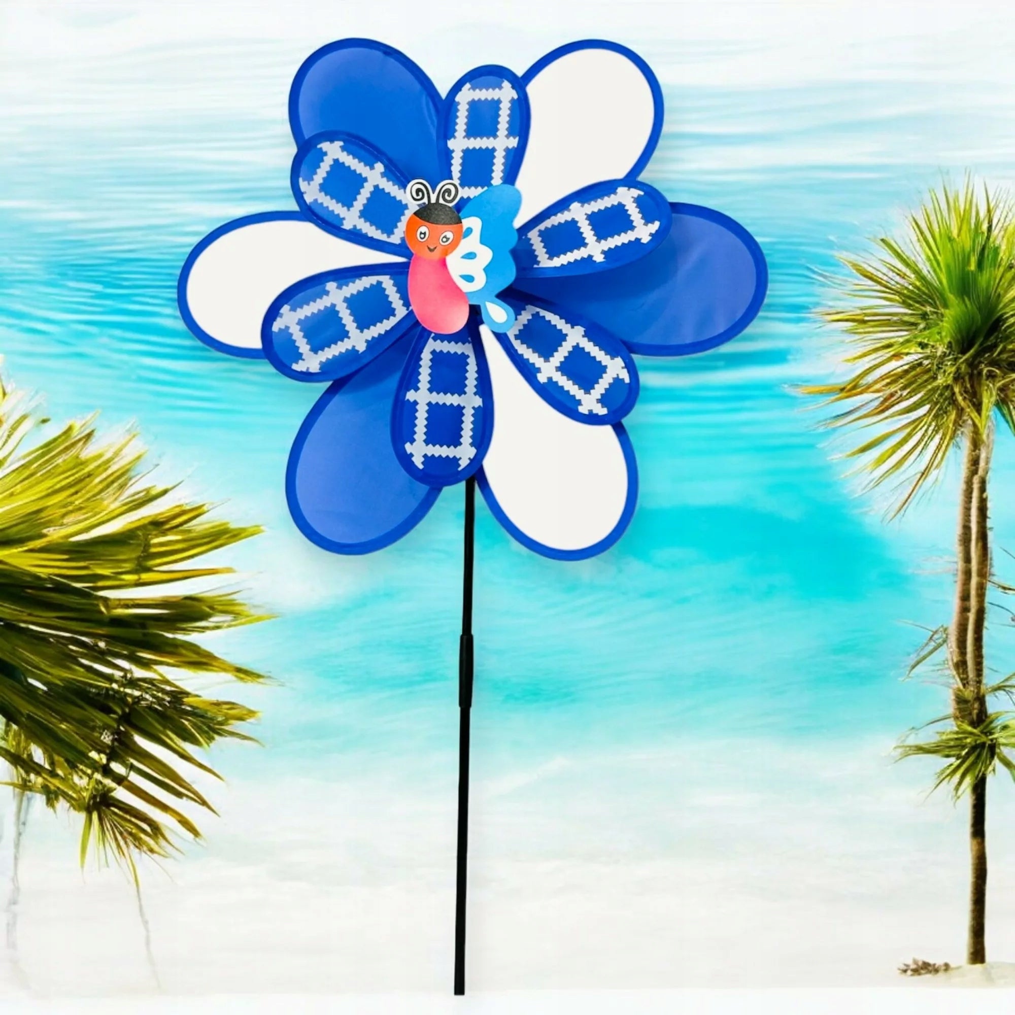 WINDMILL FAN ON A STICK COLORFUL FOR CHILDREN ORNAMENT GARDEN DIAMETER 40CM EAN (GTIN) 5906688890634