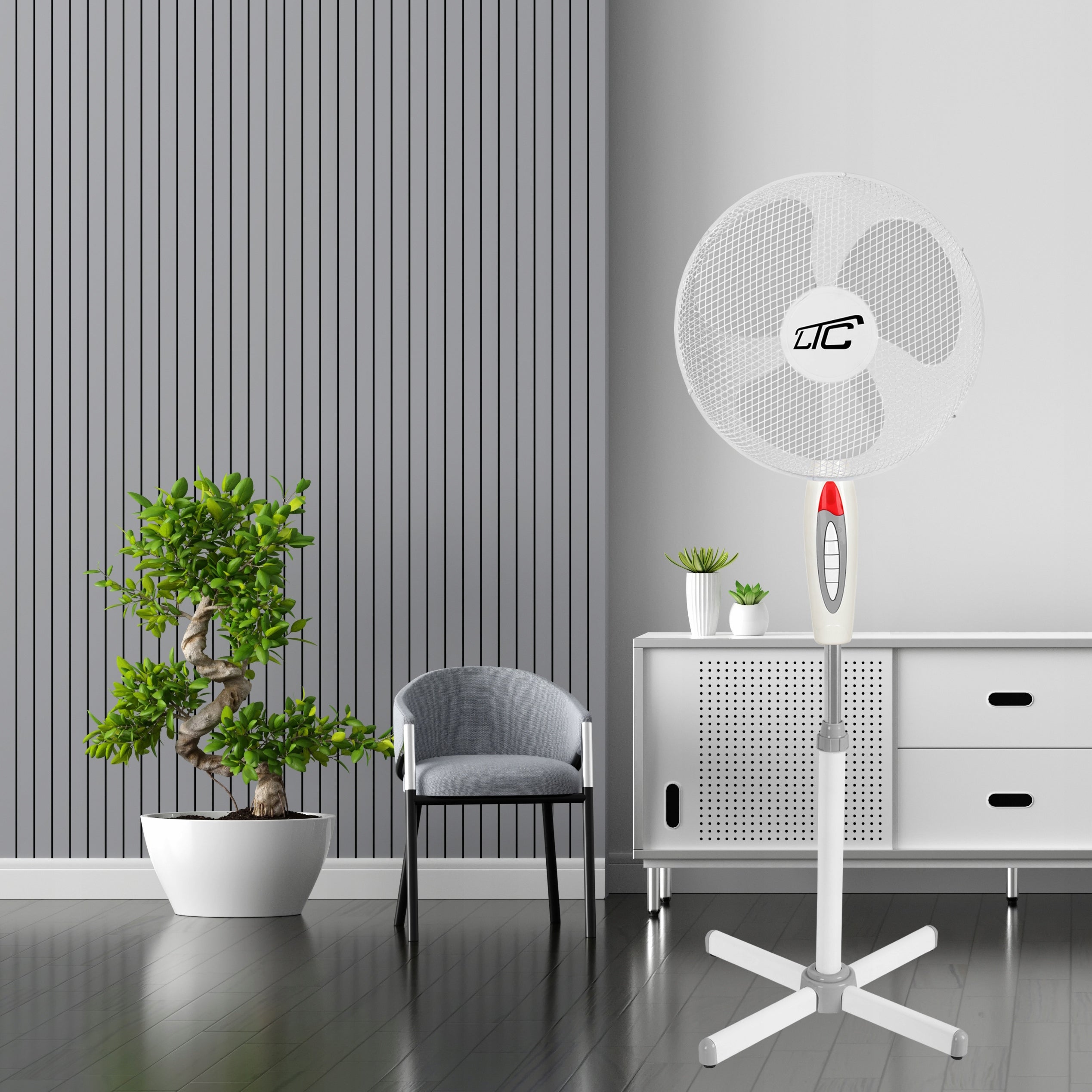 WINDMILL FLOOR STANDING FAN ADJUSTABLE STRONG 40W QUIET ROTARY Packaging status original