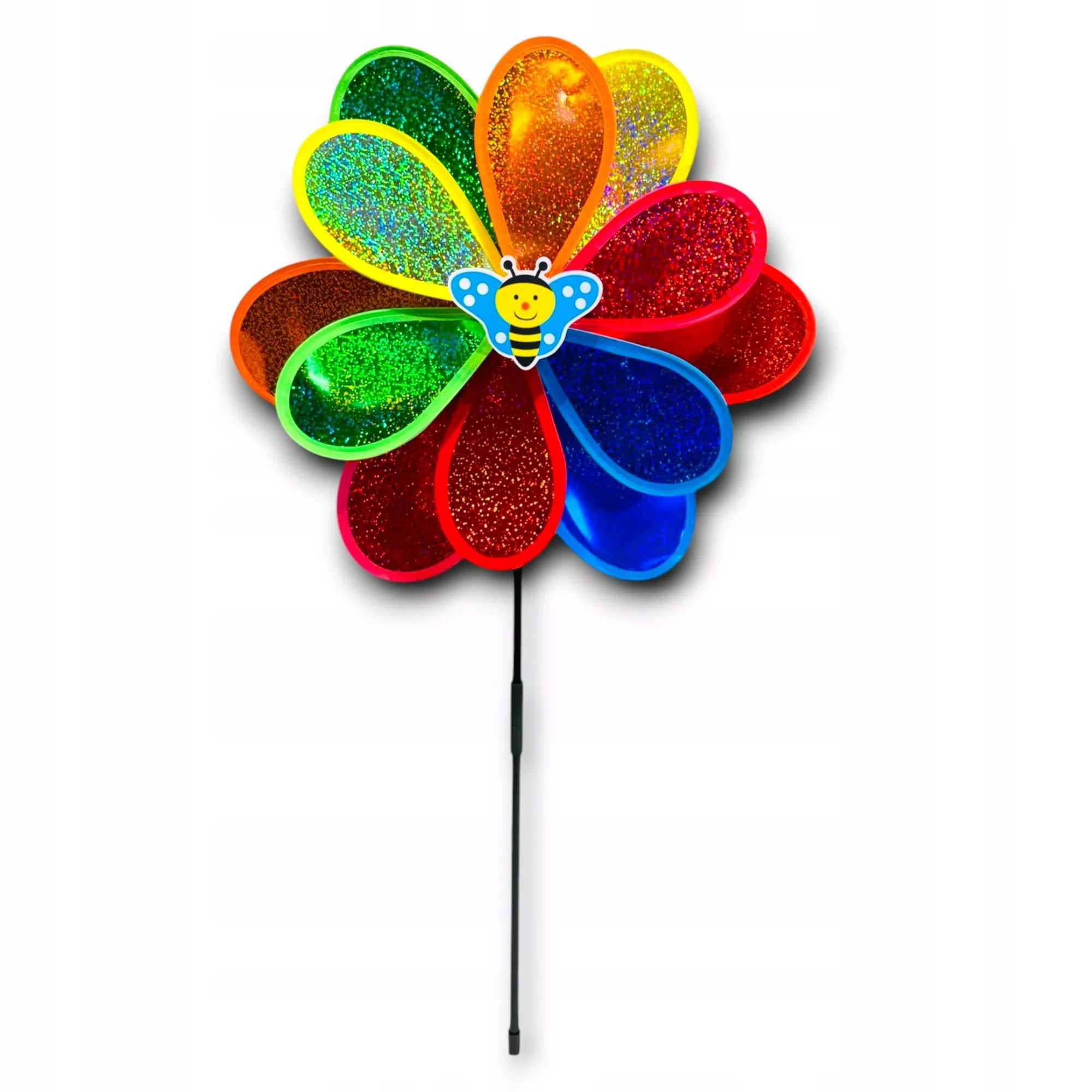 WINDMILL ON A STICK COLORFUL FOR CHILDREN ORNAMENT GARDEN DIAMETER 38CM