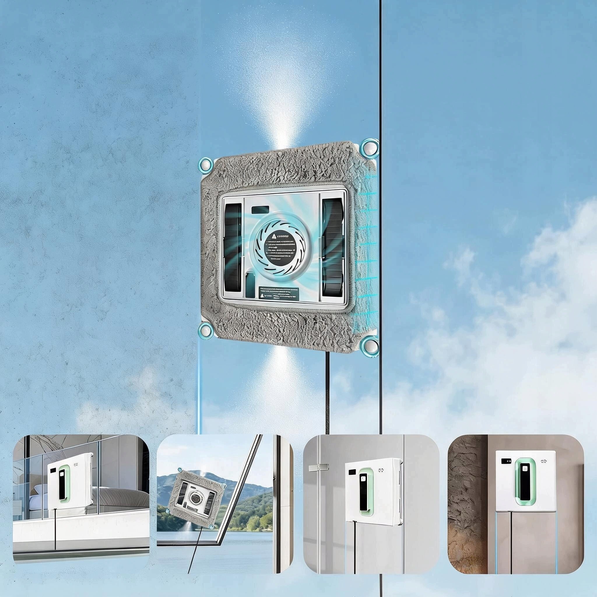 WINDOW CLEANING ROBOT 2500PA 500MAH 2 MODES WITH REMOTE CONTROL WHITE Brand no brand