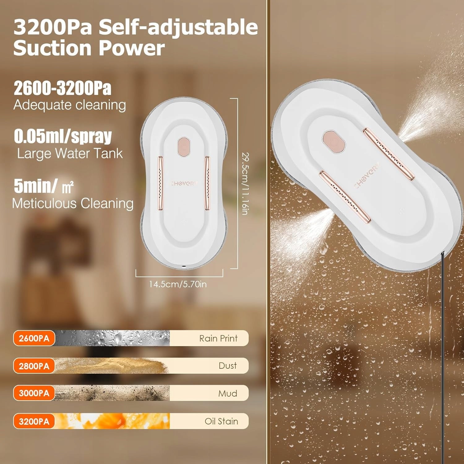 WINDOW CLEANING ROBOT 3000PA SPRAYING DOUBLE AUTOMATIC REMOTE CONTROL EAN (GTIN) 5903387024193