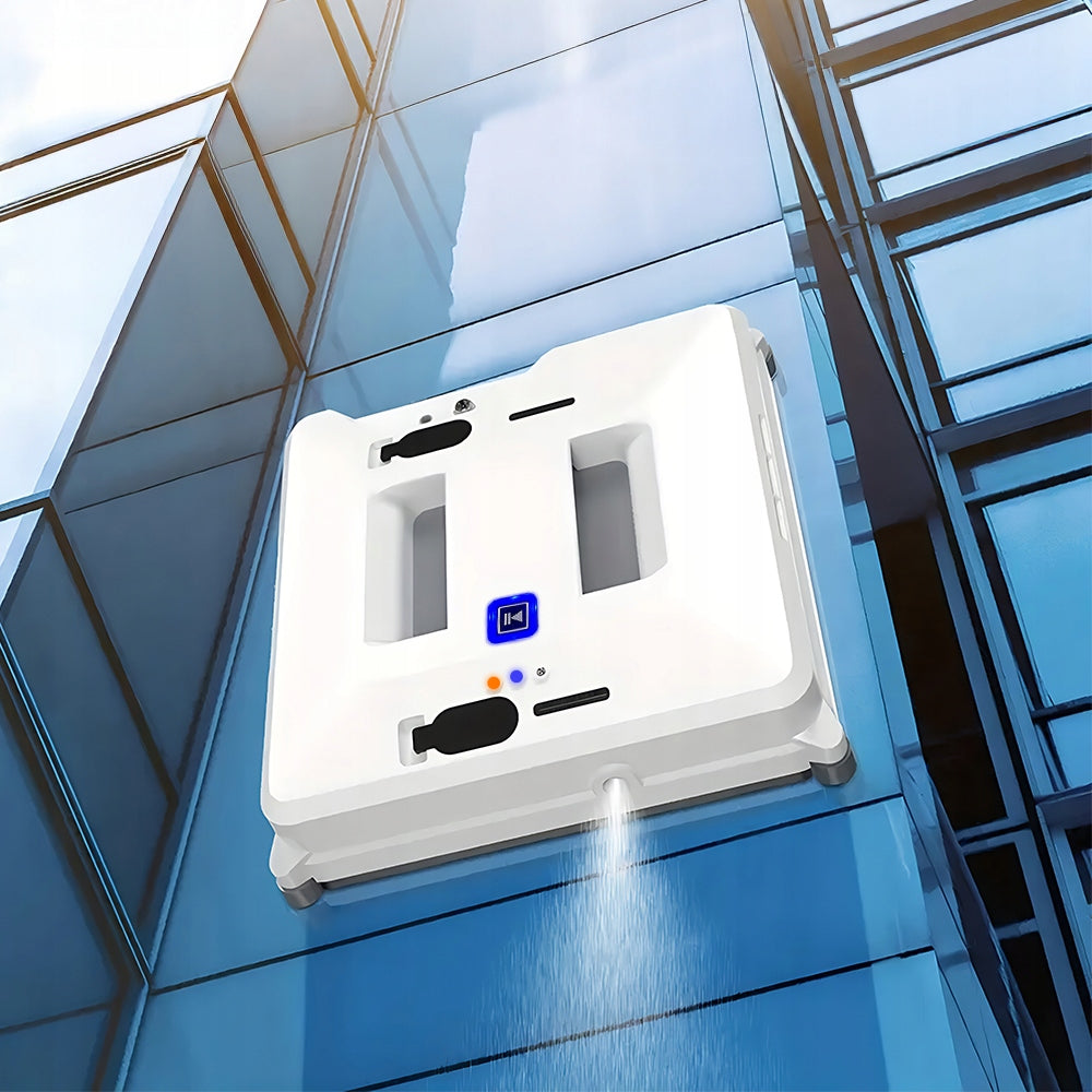 WINDOW CLEANING ROBOT INTELLIGENT AUTO WATER SPRAY 3MODES EDGE SENSOR Dominant color white