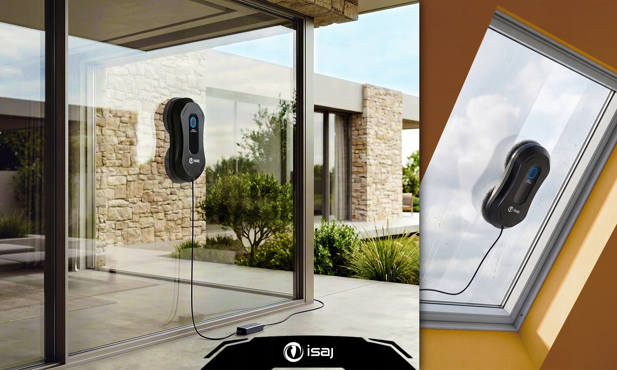 WINDOW CLEANING ROBOT ISAJ OV1 AI Pro + 2x liquid 500ml + AI system + WiFi Capacity 50 l