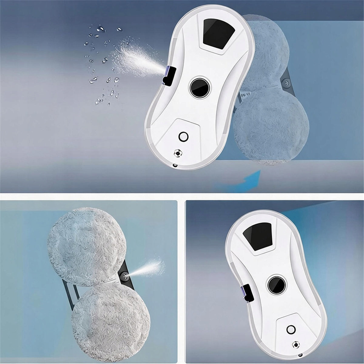 WINDOW CLEANING ROBOT MIRRORS AUTOMATIC WASHER + 10MOPS SET 5600Pa Brand Bedee