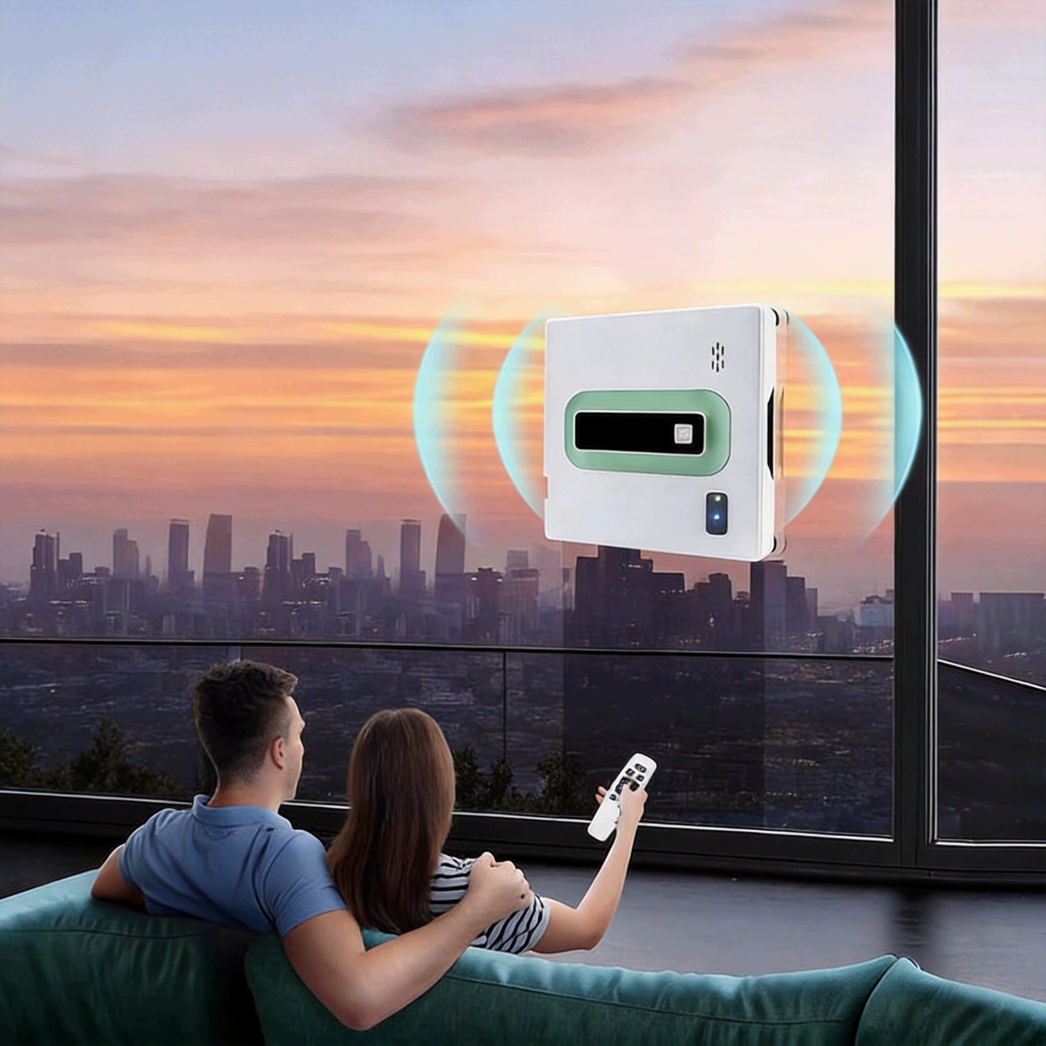 WINDOW CLEANING ROBOT SQUARE 2.5KPA WITH DOUBLE SPRAY WATER APPLICATION REMOTE CONTROL Packaging status original