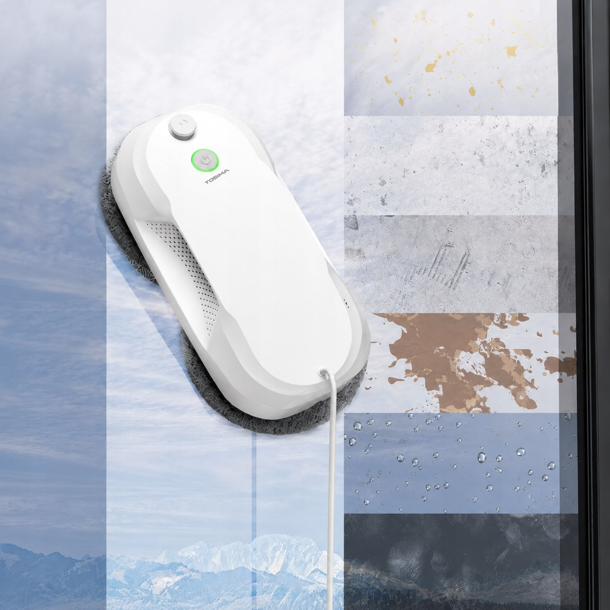 WINDOW CLEANING ROBOT TOSIMA W5 EDGE DETECTION AI STOPS SPRAYING Packaging status original