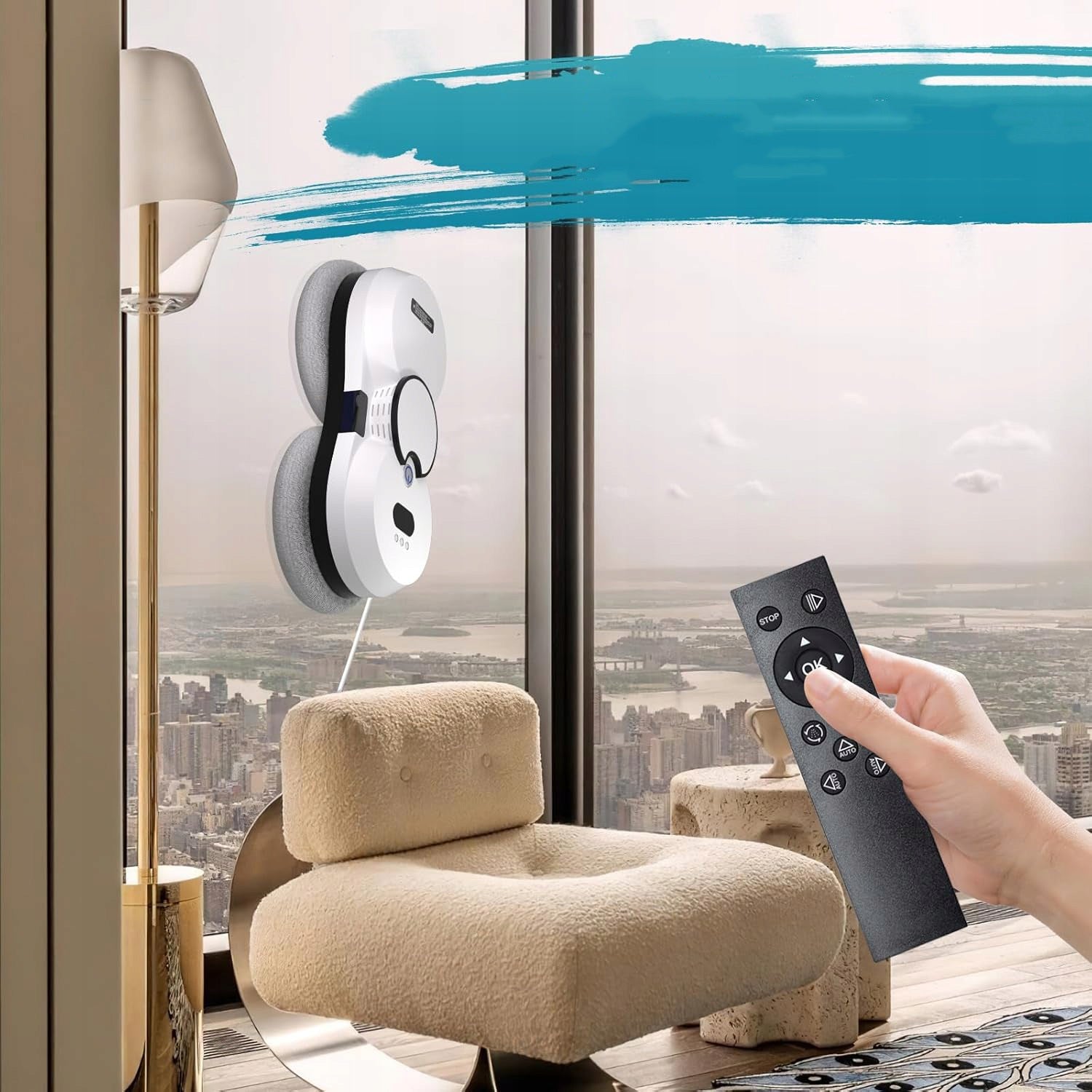 WINDOW CLEANING ROBOT, WINDOW CLEANING ROBOT WITH WATER SPRAY, 5600 PA Brand no brand