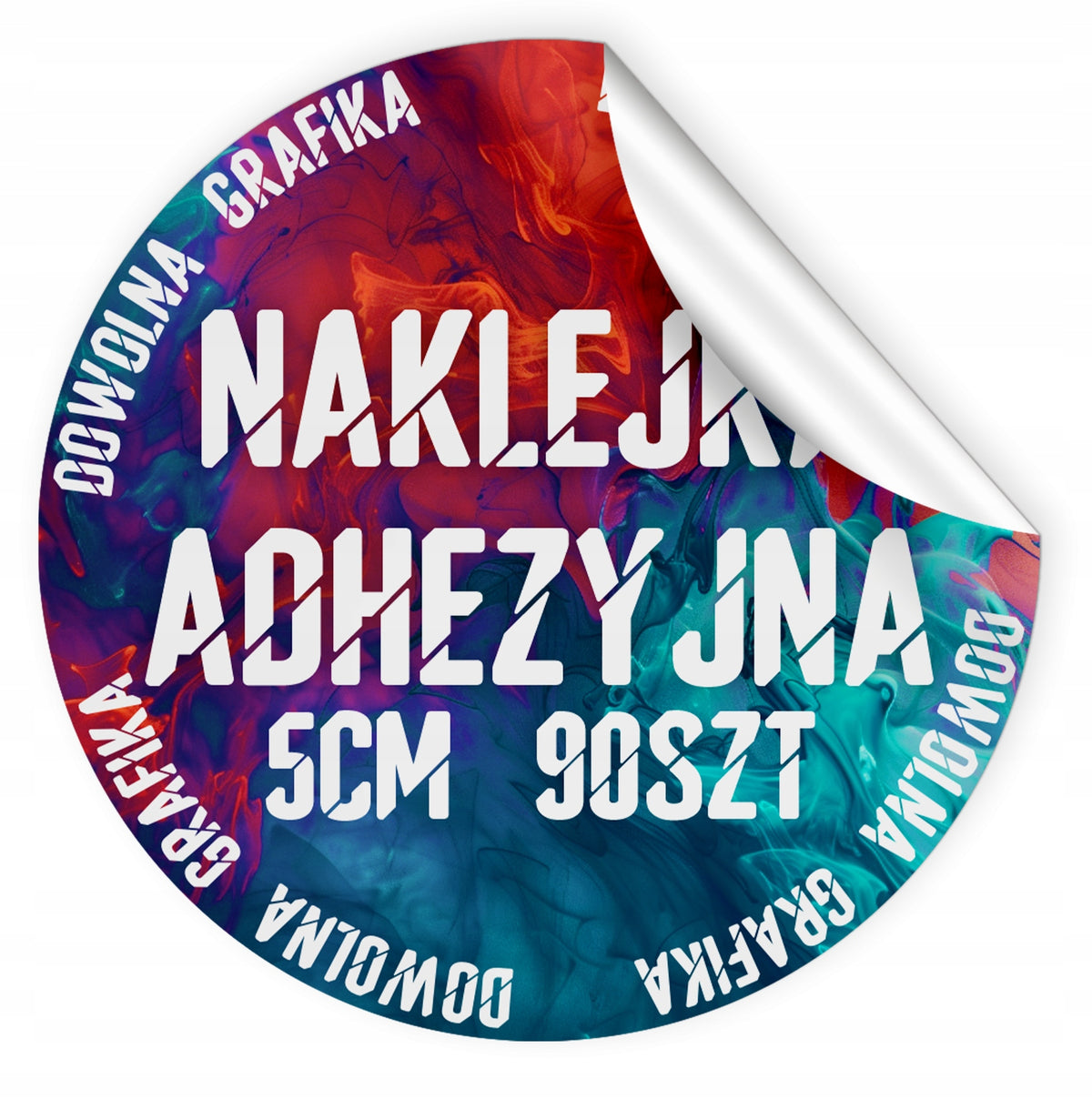 WINDOW LABEL STICKERS WITH LOGO ROUND ADHESIVE 5CM 90PCS