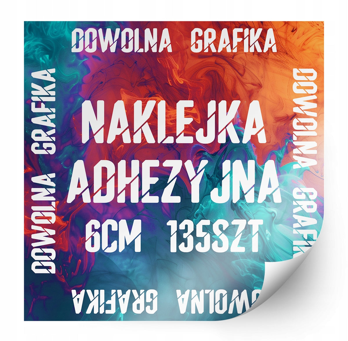 WINDOW LABEL STICKERS WITH LOGO SQUARE ADVERTISING ADHESIVE 6CM 135PCS