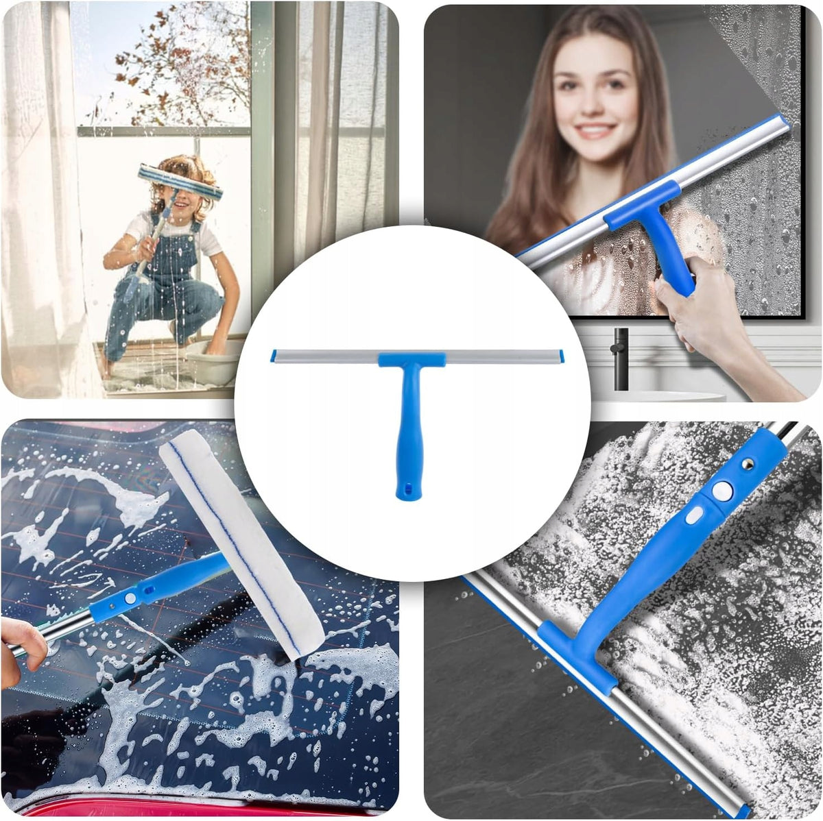 WINDOW MOP TELESCOPIC WASHER SQUEEGEE FOR WASHING MIRROR WINDOWS LONG Brand Bedee