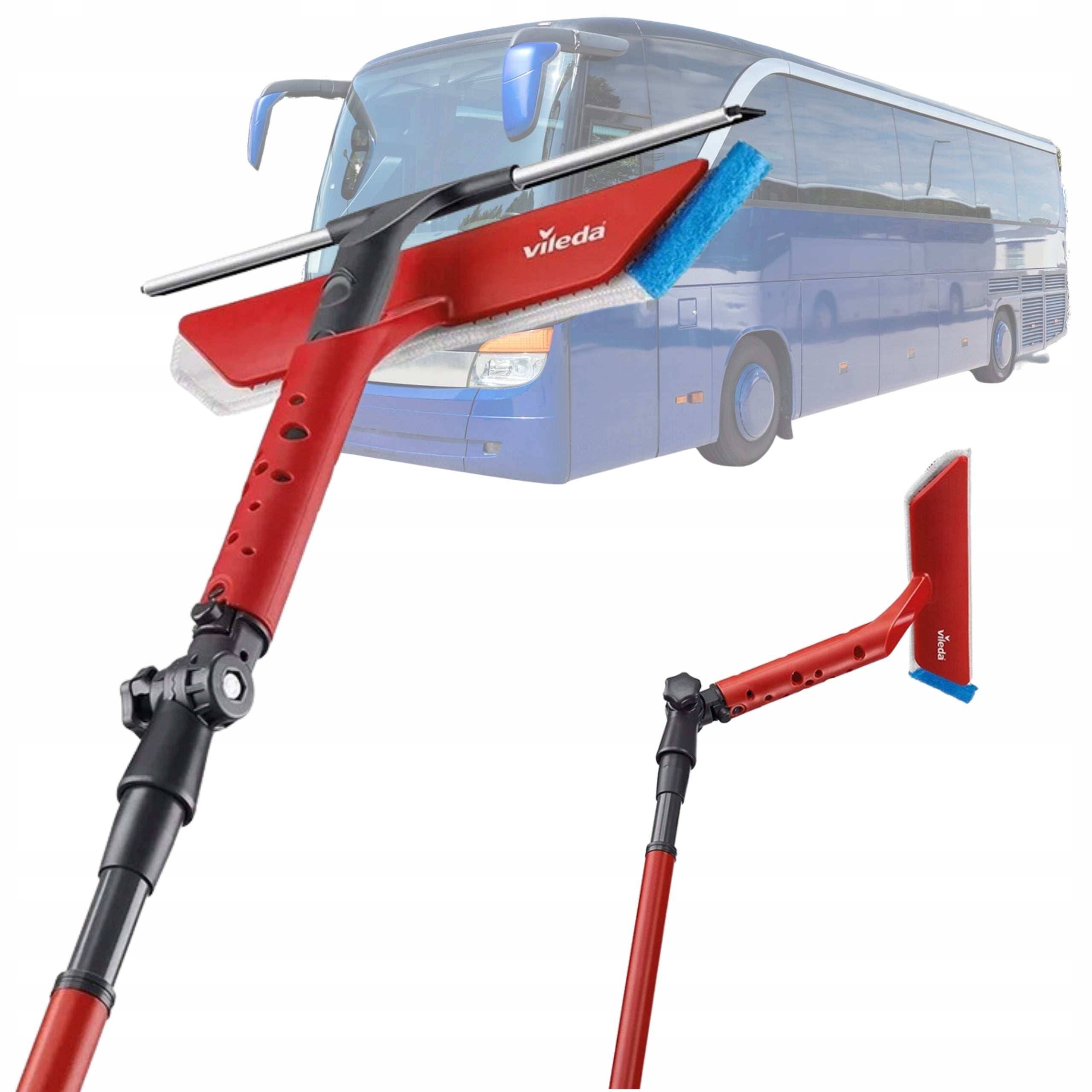 WINDOW WASHER BUS TIR VILEDA TELESCOPIC DOUBLE-SIDED SQUEEGEE 2in1 Packaging status original