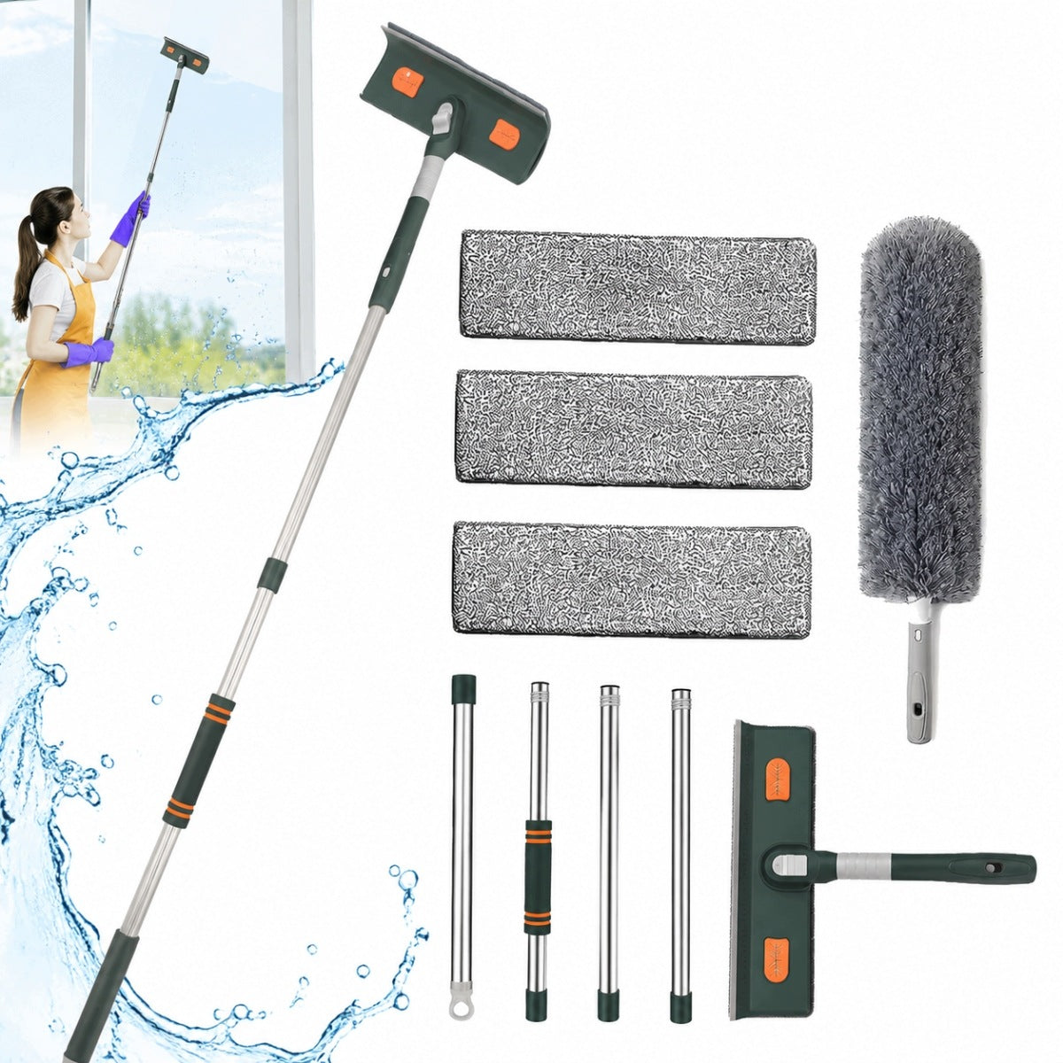 WINDOW WASHER TELESCOPIC LONG WITH STICK 206CM