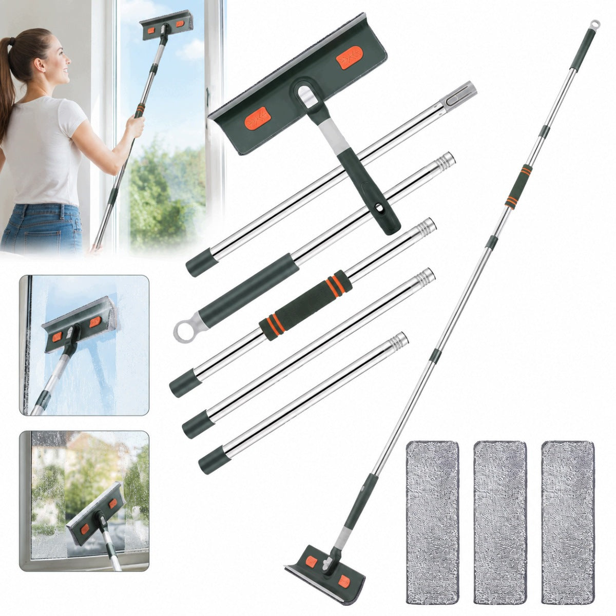WINDOW WASHER TELESCOPIC LONG WITH STICK PORTABLE