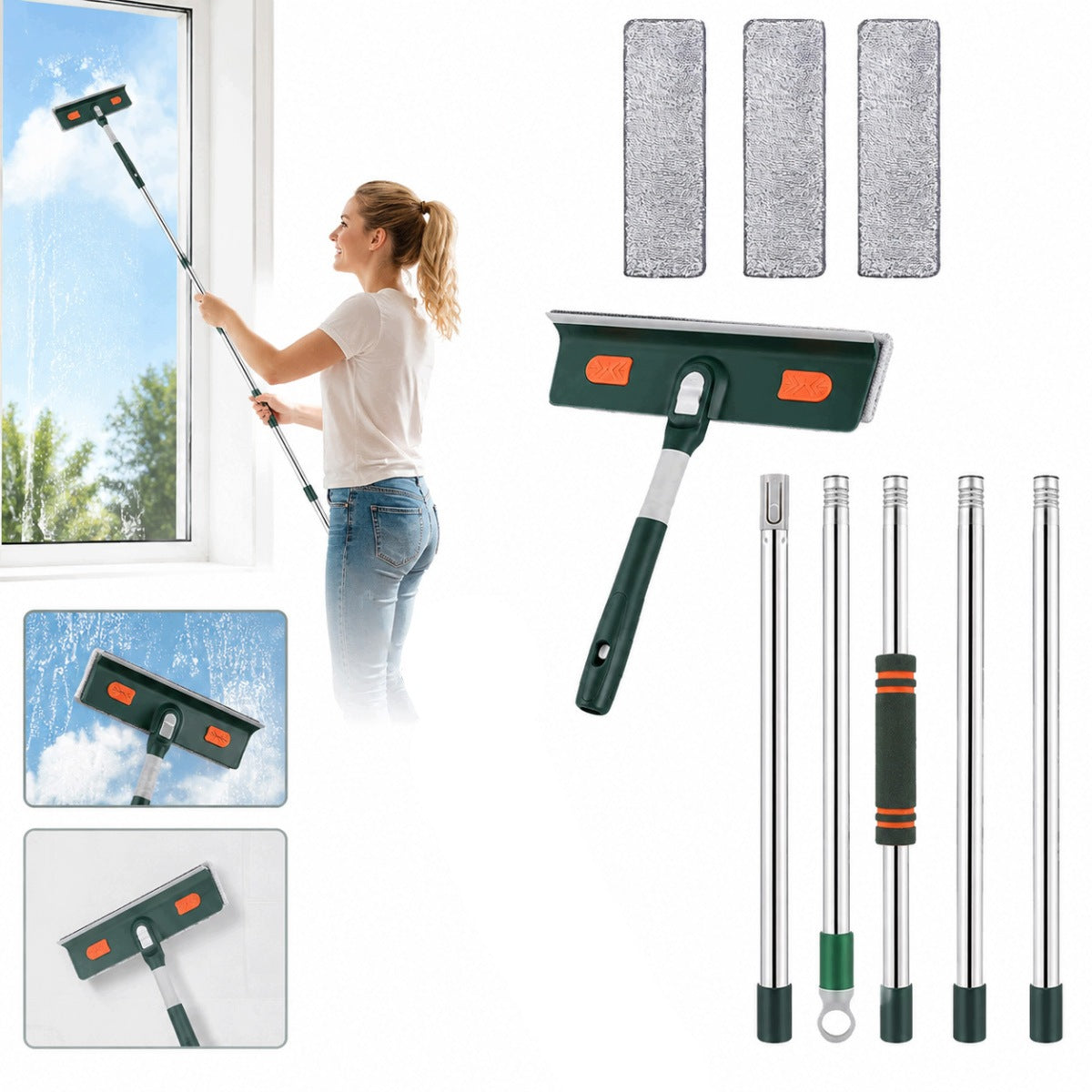 WINDOW WASHER WITH TELESCOPIC POLE, TELESCOPIC WINDOW WASHER 2,06 M