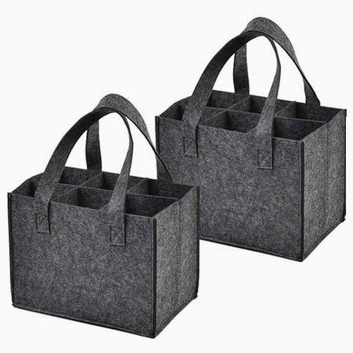 WINE FELT BAG 6 BOTTLES GIFT FOR WINE LOVER 2 PCS FOR HOME