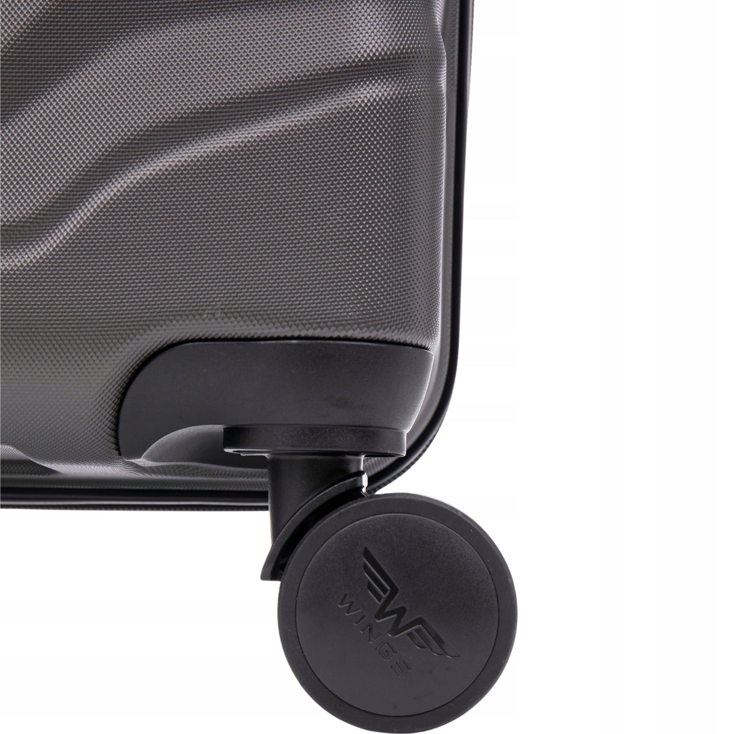 WINGS Small Travel Suitcase Hand Luggage with ABS-U on 4 Wheels Manufacturer code PEA01-XS-D.GREY
