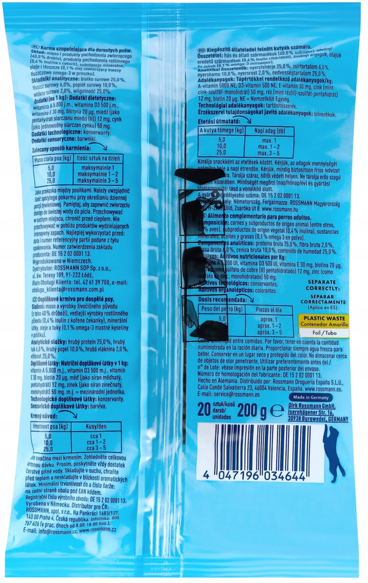 WINSTON SNACK SUPPLEMENTARY FOOD FOR ADULT DOGS WITH POULTRY 200 G Volume 200 ml